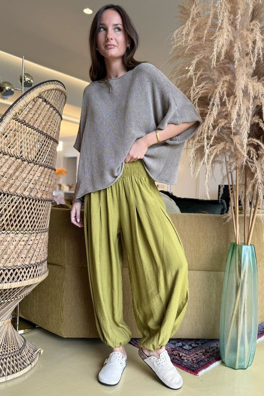 Basso Shirring Genie Pant Rustic Olive /10=